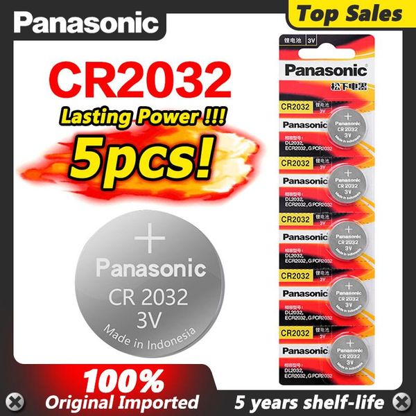 

5шт panasonic cr2032 3v оригинал новая батарея для кнопки батареи монеты для часы компьютер cr 2032 подходящие носители wmtjor, Bronze;slivery