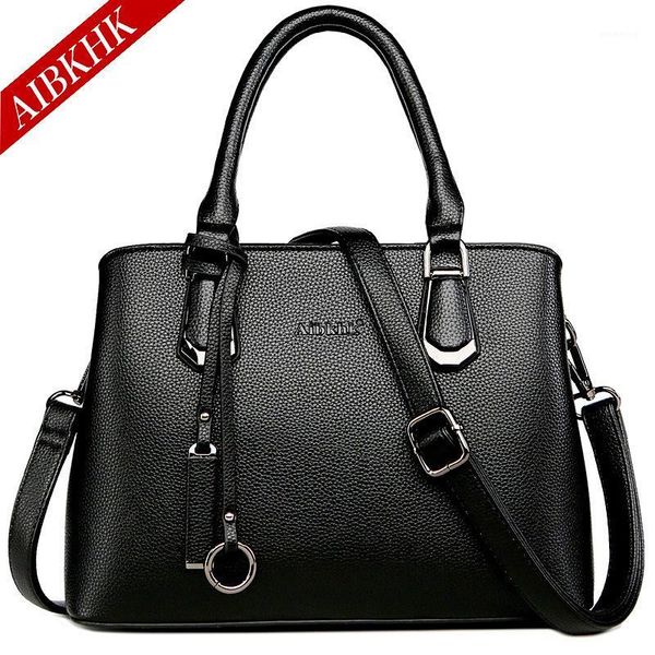 

leather handbag middle-aged women's bag shoulder mommy bag1