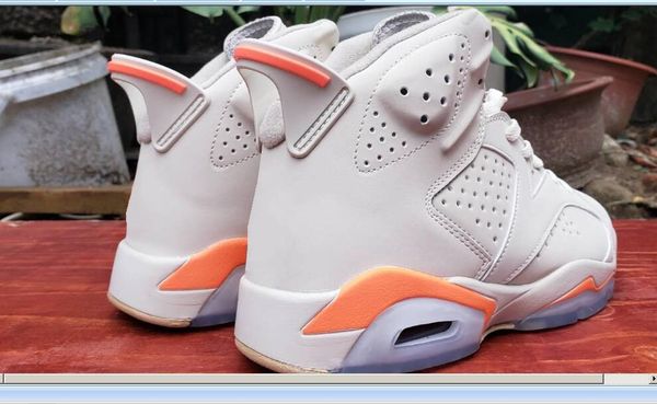 

2020 new men 6s outdoor shoes high white orange leather comfortable trainer sneaker men size 40 -47