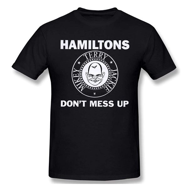 

gawerlon men hey fatso the hamiltons cool t-shirt black with short sleeve sport hooded sweatshirt hoodie