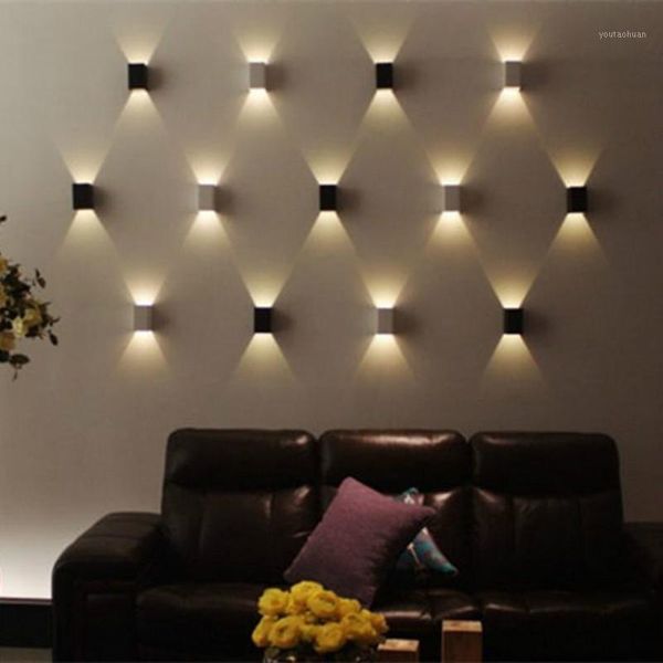 Lâmpada de parede 1pcs 3W LED com forma quadrada moderna para casa/sala de cama Spot Spot Light Aluminium Mount Light1