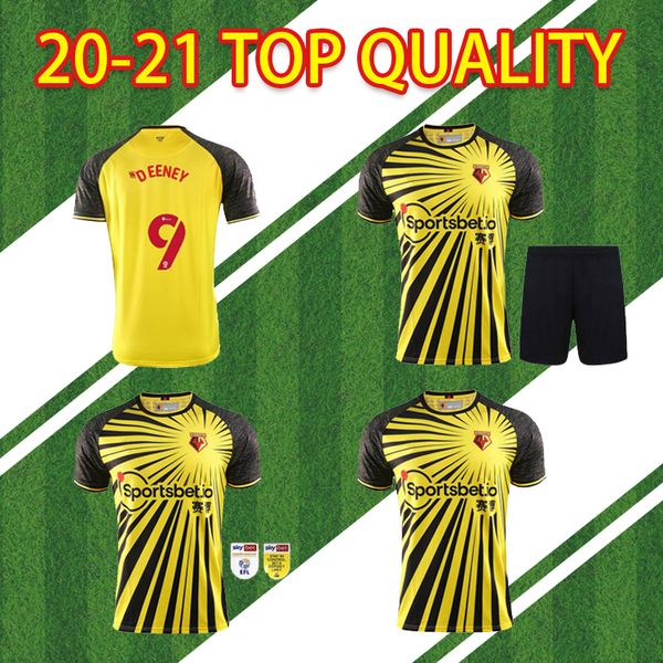 

2020 21 joao pedro watford fans version fc 20 21 home yellow i.sarr deeney cleverley james garner men kids kits football shirt, Black;yellow
