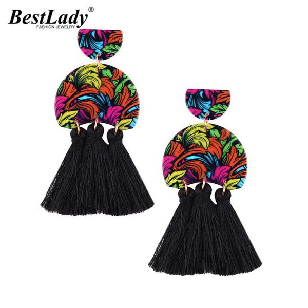 

lady geometric tassel drop dangle earrings for women ethnic wedding gift earring fashion jewelry statement bijoux, Silver