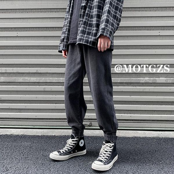 

spring ins tide brand nine-точка луча джинсы мужской корейской версии рыхлой young straight casual trend wide-ноги штаны, Blue