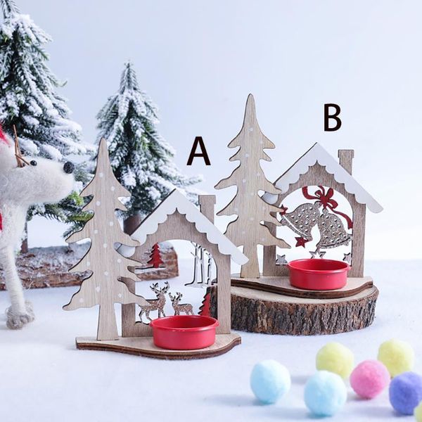 

christmas decorations creative diy wooden candlestick table decoration navidad decoraciones para el hogar adornos de1
