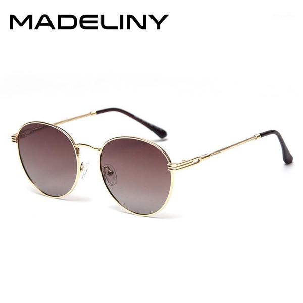 

madeliny retro polarized round sunglasses women vintage brand design sun glasses female classic alloy frame eyewear uv400 ma0691, White;black