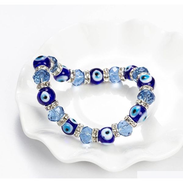

s1592 evil demon eye glass crystal bracelet couples bracelet men wome sqcywr new_dhbest, Golden;silver