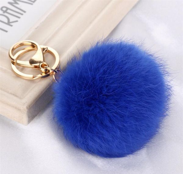 

multi color pink rabbit fur ball keychain bag plush car key holder pendant key chain rings for women 2020 n wmtzxc bdegarden, Silver