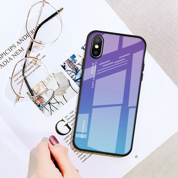 

чехол для телефона для iphone xs max хг x мода красочные закаленное стекло задняя крышка для iphone x xr xs макс глянцевая jllnfe outer007