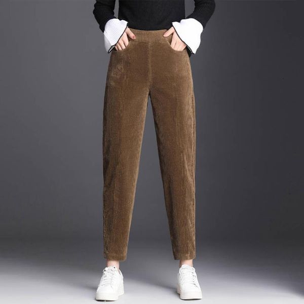 

warm leggings women high waist winter velvet fitness casual pants women corduroy slim leggings solid drop shipping, Black