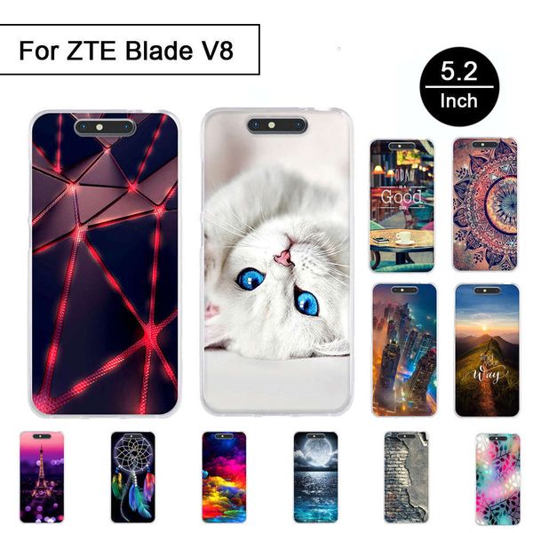 

bgrfzte blade v8 soft silicon sheath, zte blade v8 5.2-inch soft silicon sheath, zte mobile phone back cover cartoon stampingswza