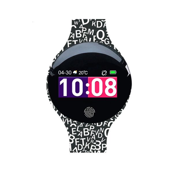 

h8 smart bracelet cartoon letter silicone waterproof step sleep monitoring bluetooth sports wristband watch