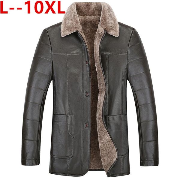 

men's fur & faux plus size 10xl 8xl 6x men genuine jacket winter sheepskin coat for turn-down collar natural leather, Black