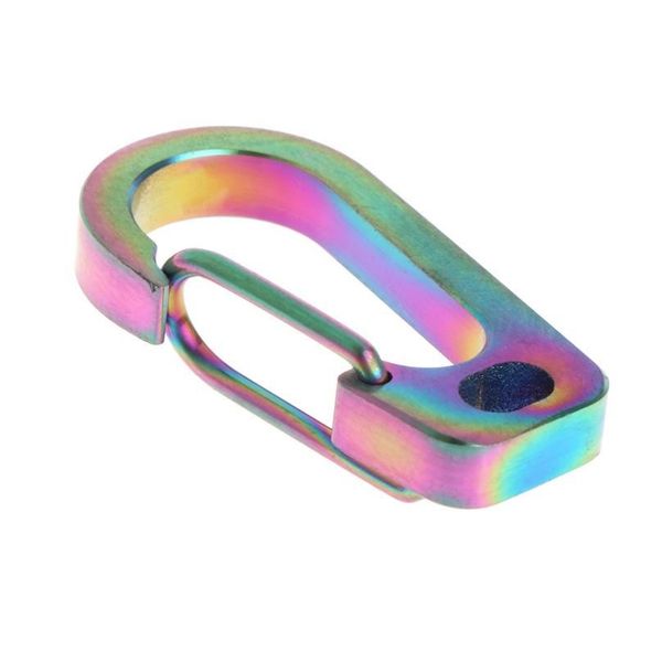 

titanium alloy carabiner keychain spring flat hole d flashlight buckle edc tool titani qylqow