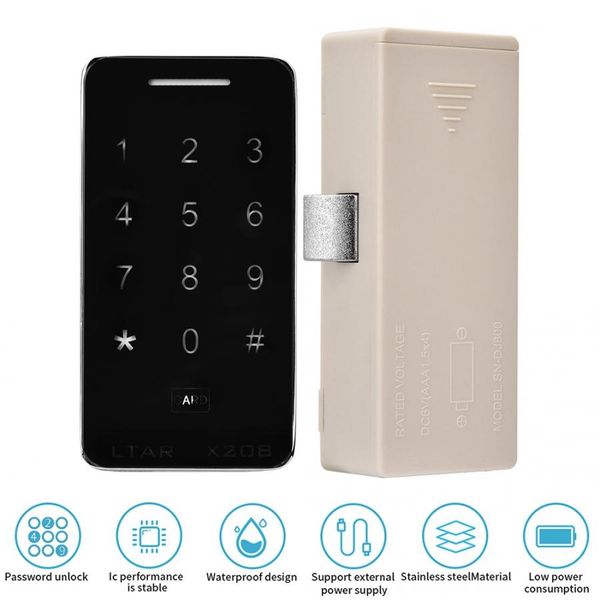 

electric smart lock digital cabinet lock anti-theft touch keypad password card locker for l apartment smart door lock