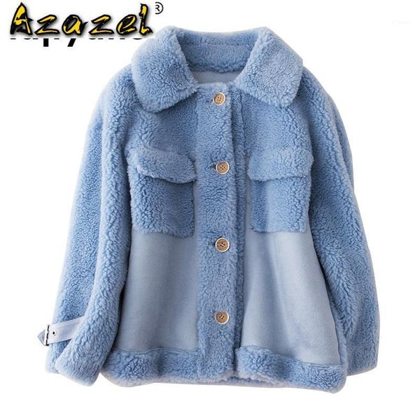 

real fur coat korean vintage sheep shearling wool jacket streetwear autumn winter coat women clothes 2020 women zt33681, Black