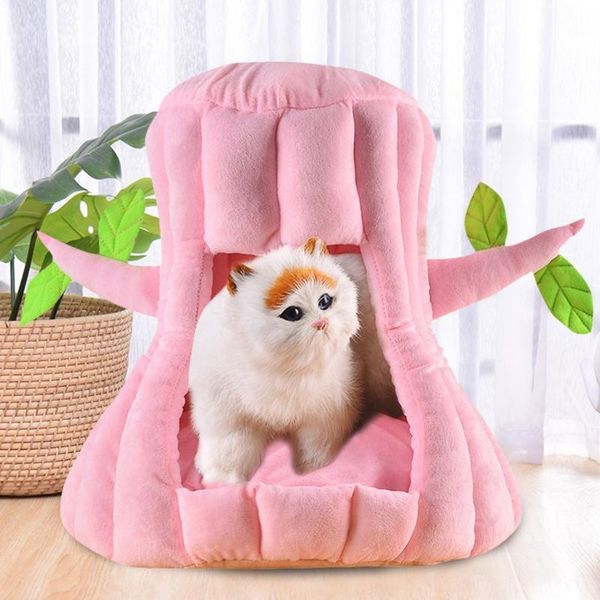 

cute cozy pet bed small dogs cats nest winter warm cave sleeping bed comfortable puppy house for cats and small dogs pet mat