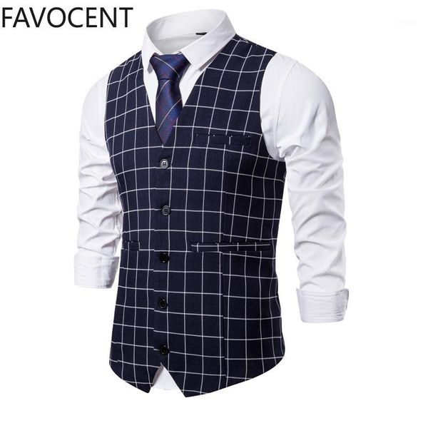 

new mens vest casual business men suit vests male lattice waistcoat fashion mens sleeveless suit vest smart casual grey blue1, Black;white