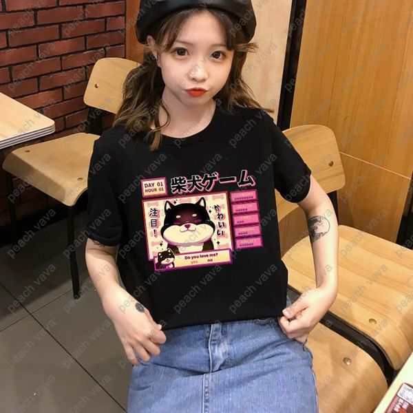 

kawaii shiba мультфильм inu doge print tee летняя эстетика camisas mujer harajuku футболка милая япония женские шикарные винтажные повседнев, White