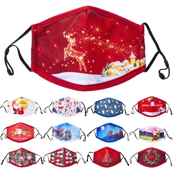 

face mask designer christmas designer mask kids camo dust and haze cartoon print mouth masks children's santa claus deer cotton facemas