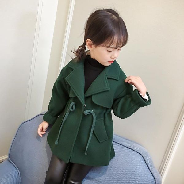 

jackets brand 2021 children girl winter jacket thick warm lace waist long coat girls kids outfits, Blue;gray