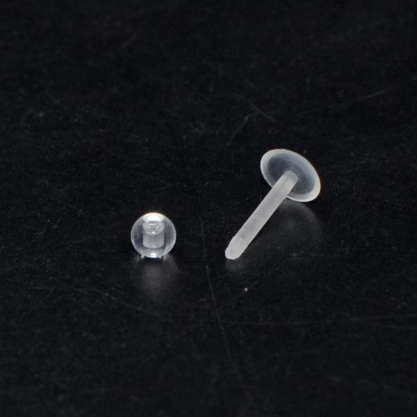 

10pcs clear acrylic labret retainer bioflex lip straight labret rings tragus helix cartilage earring stud acrylic basic retainer q jllhyn, Silver