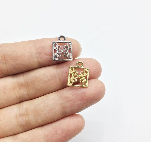 

eruifa 20pcs 10mm nice hollow flower coin zinc alloy necklace,earring bracelet jewelry diy handmade 2 colors1, Bronze;silver