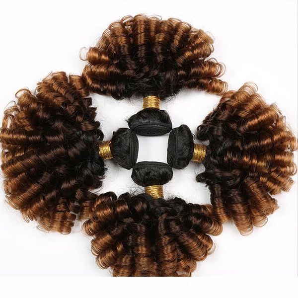 

надувная завитые связки 3 4шт 1b-30 ombre цвет человеческих волос вьющихся волосы плетение связка, Black