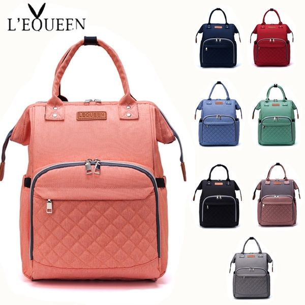 

lequeen diaper nappy baby care outdoor stroller organizer waterproof travel maternity patchwork bag nursing backpack y200107