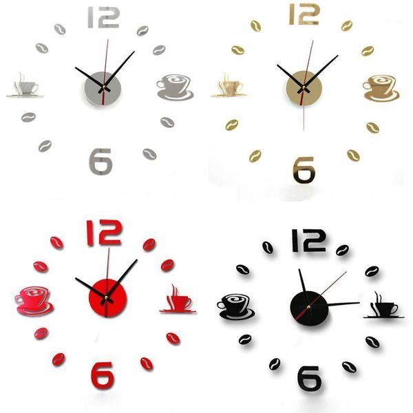 

wall clocks acrylic diy self adhesive interior horloge living room 2021 quartz needle home decor creative decoration mute clock sticker1