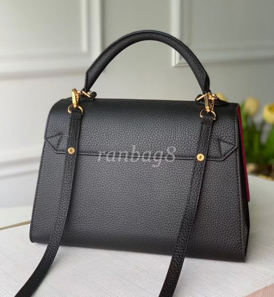 

designers new genuine handbag 29cm handle one twist tote bags women women's leather shoulder fashion bags lady purse bfomv, Red;black