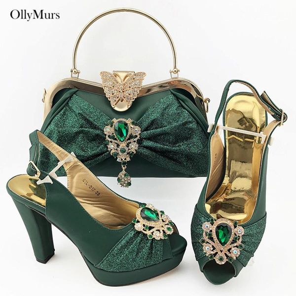 

dress shoes decorations with crystal and bag set african style rhinestone pumps matching for, Black