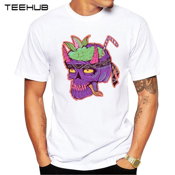 

men's new fashion mojito chicano skull design short sleeve cool printed hipster s sport hooded sweatshirt hoodie men t shirt