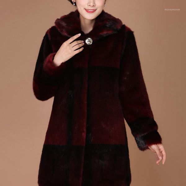 

women's fur & faux winter 2021 ladies outerwear high quatily fashion elegant female coat solid color casual women fake thick warm hj130, Black
