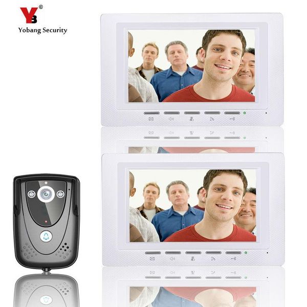 

video door phones yobang security hip 7"inch phone doorbell home intercom color tft lcd hd decor
