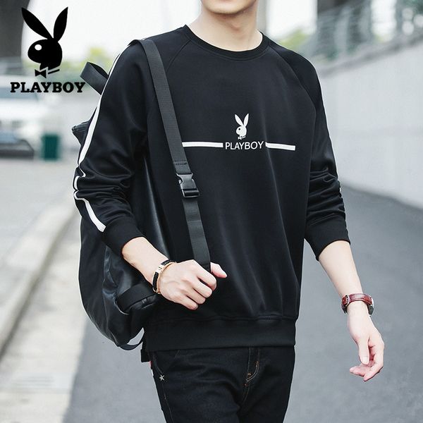 

entity online shop playboy men's sweater round neck base shirt autumn and pullover pullover pullovershirt pulloverwinter fashion rv85p, Black