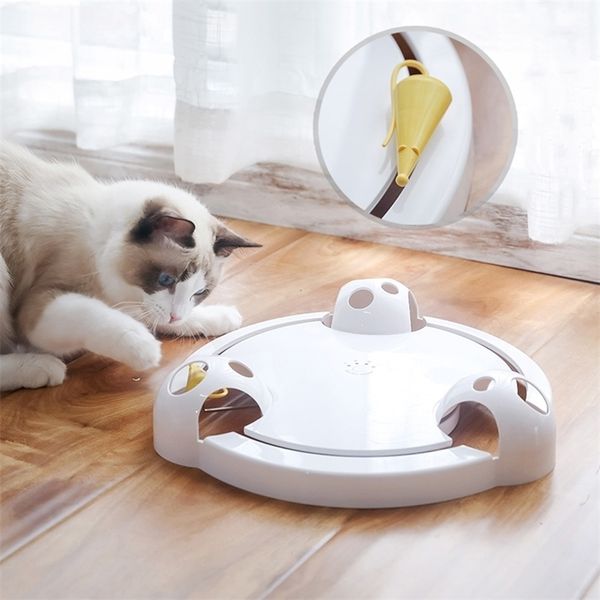 Electric Smart ruota automaticamente il giradischi del mouse Pet Cat Play Teaser Plate Mouse Catch Toy 201217