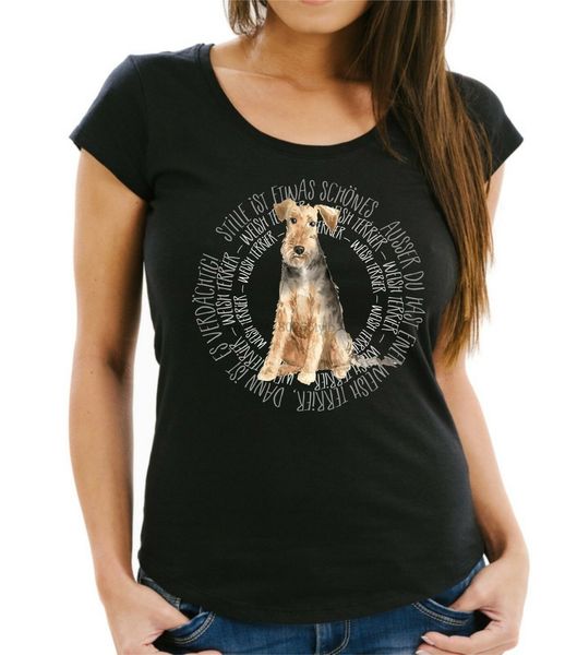 

women t-shirt circle welsh terrier watercolor by siviwonder sport hooded sweatshirt hoodie