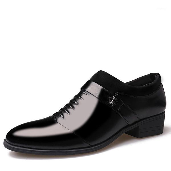 

stylish elegant wear-resistant non-slip men's business dress leather shoes trend shoes british style pointed casual men's1, Black