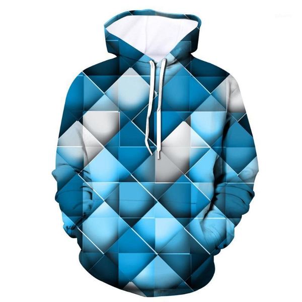 

newst men's casual 3d digital geometric print hooded rapper hip hop sweatshirt hoodie cotton long sleeve spring w08221, Black