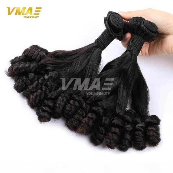 

vm perfect bundle unprocessed peruvian hair virgin aunty funmi hair 100% human hair weave aunty funmi bouncy curls extensions hairpiece, Black