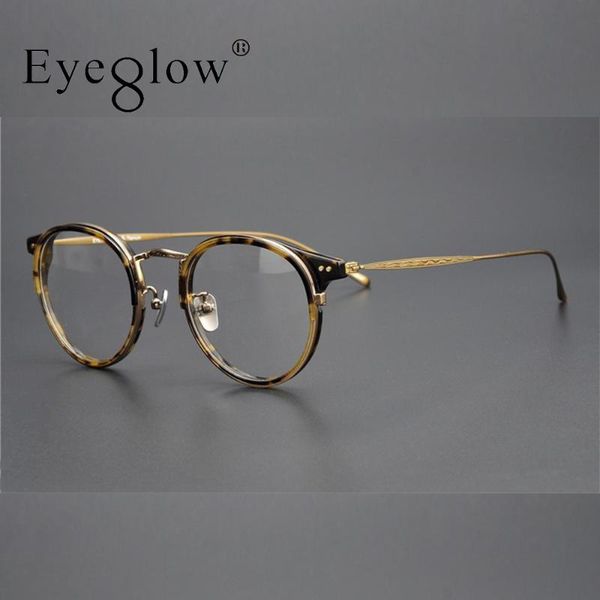 

fashion sunglasses frames japanese handmade gold wire carved pure titanium full frame glasses for men and women, Black