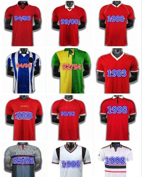 

retro jersey 86 88 07 08 90 92 1996 united final match utd home 1994 1998 united ronaldo beckham cantona keane giggs man jersey, Black;yellow