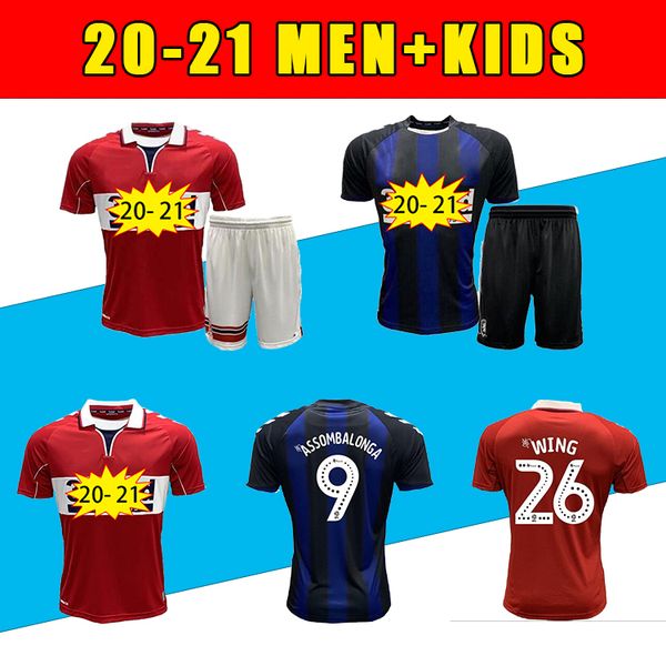 

thailand 2021 men + kids middlesbrough 20 21 soccer jersey ashley michael fletcher 11 flint 24 wing 26 assombalonga 9 quality football shirt, Black;yellow