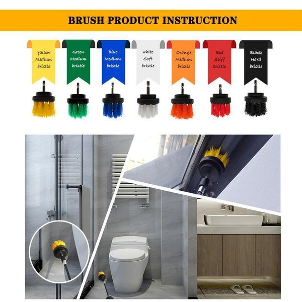 

4pcs/set drill power scrub clean brush boat cleaning supplies with extension for gel coat, wood, painted - hull wmtftb