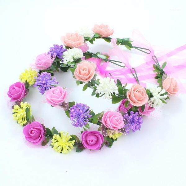 

decorative flowers & wreaths 1pc garland christmas hawaii headwear wedding party bridesmaid wreath decoration kids birthday decorations deco