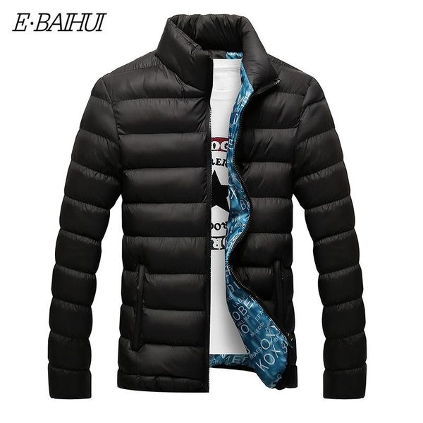 

men's down & parkas e-baihui winter jacket men 2021 fashion stand collar male parka mens solid thick jackets and coats man g022, Black