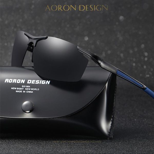 

aoron sunglasses men polarized sunglasses classic sports driving mirror glasses aluminum frame uv400 sun glasses eyewear a8530, White;black