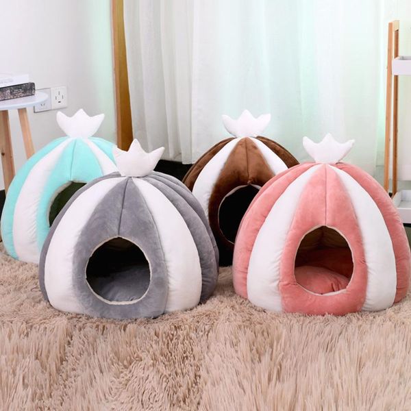 

cat beds & furniture bed house kennel puppy cushion for small dogs cats nest winter warm sleeping pet dog gatos mat supplies cama gato