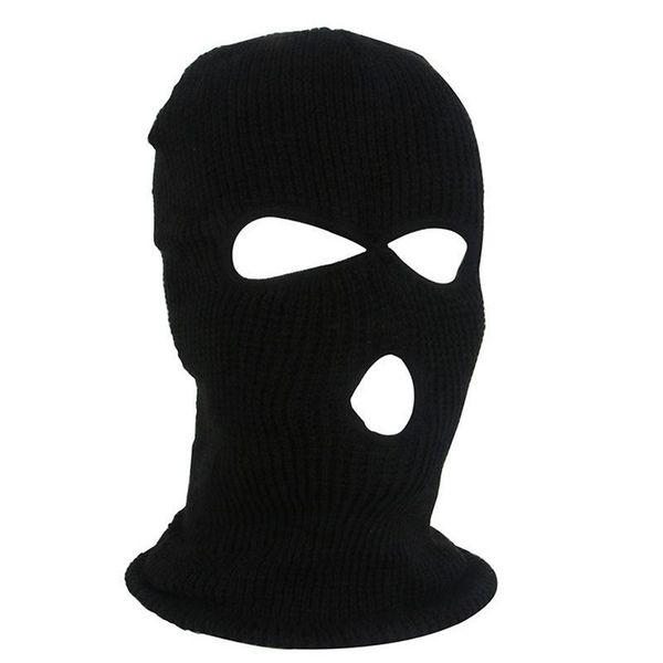 

hole balaclava black ski mask knit motocycle 3 cycling caps hat full face shield beanie cap snow winter warm